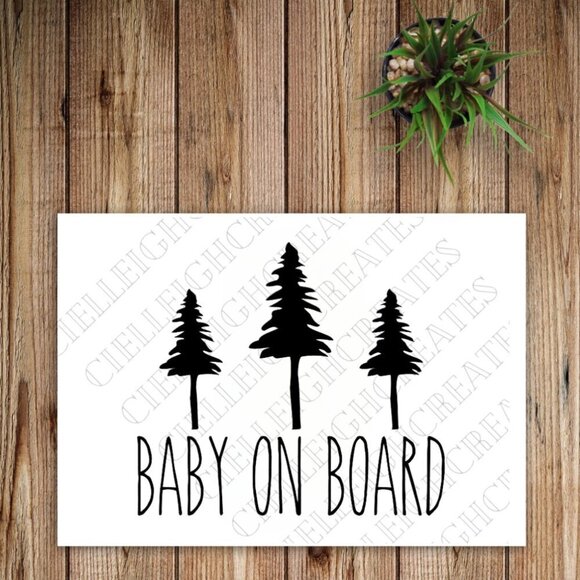 *2 for $20* Baby on Board Trees vinyl decal Sticker Handcrafted - Picture 1 of 5